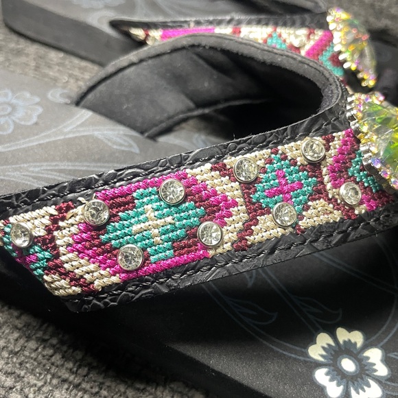 Montana West Flip Flops Bling Cross Size 7 - Picture 5 of 8